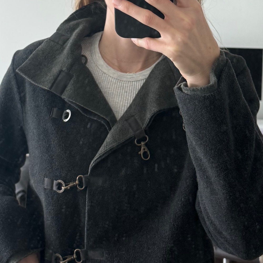 Scandinavian style gray fleece jacket